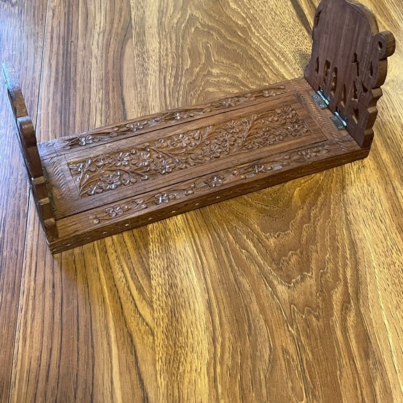 Vintage Carved Sliding Bookends Elephants Adjustable Bohemian - Picture 9 of 12